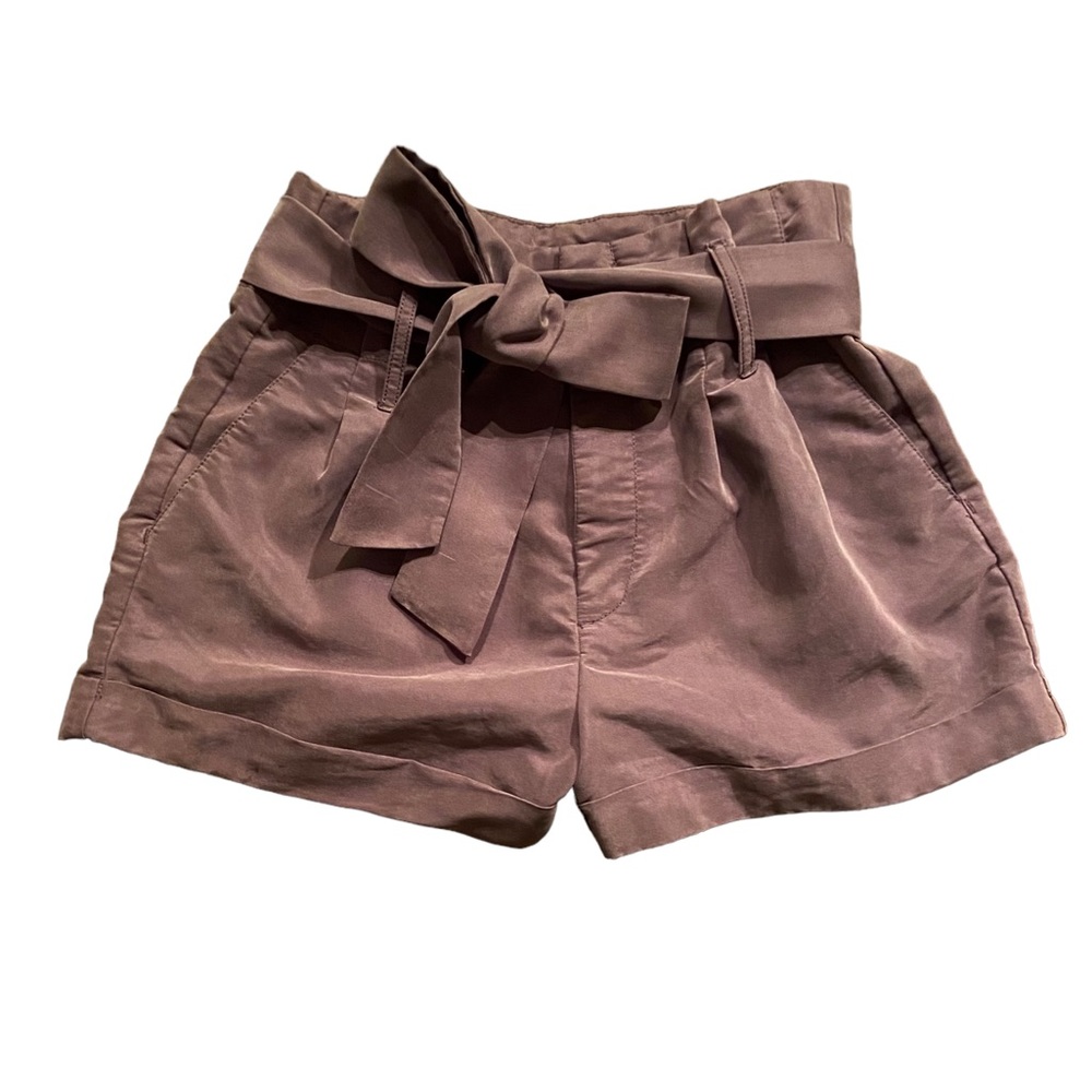 American Eagle brown paper bag short with tie please see measurements .